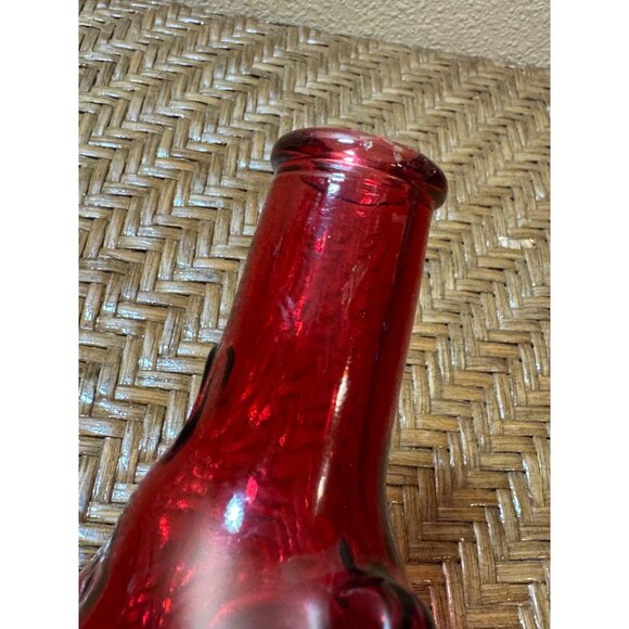 Vintage Red Glass Cat-Shaped Decanter Decorative Bottle Figurine - Picture 5 of 7